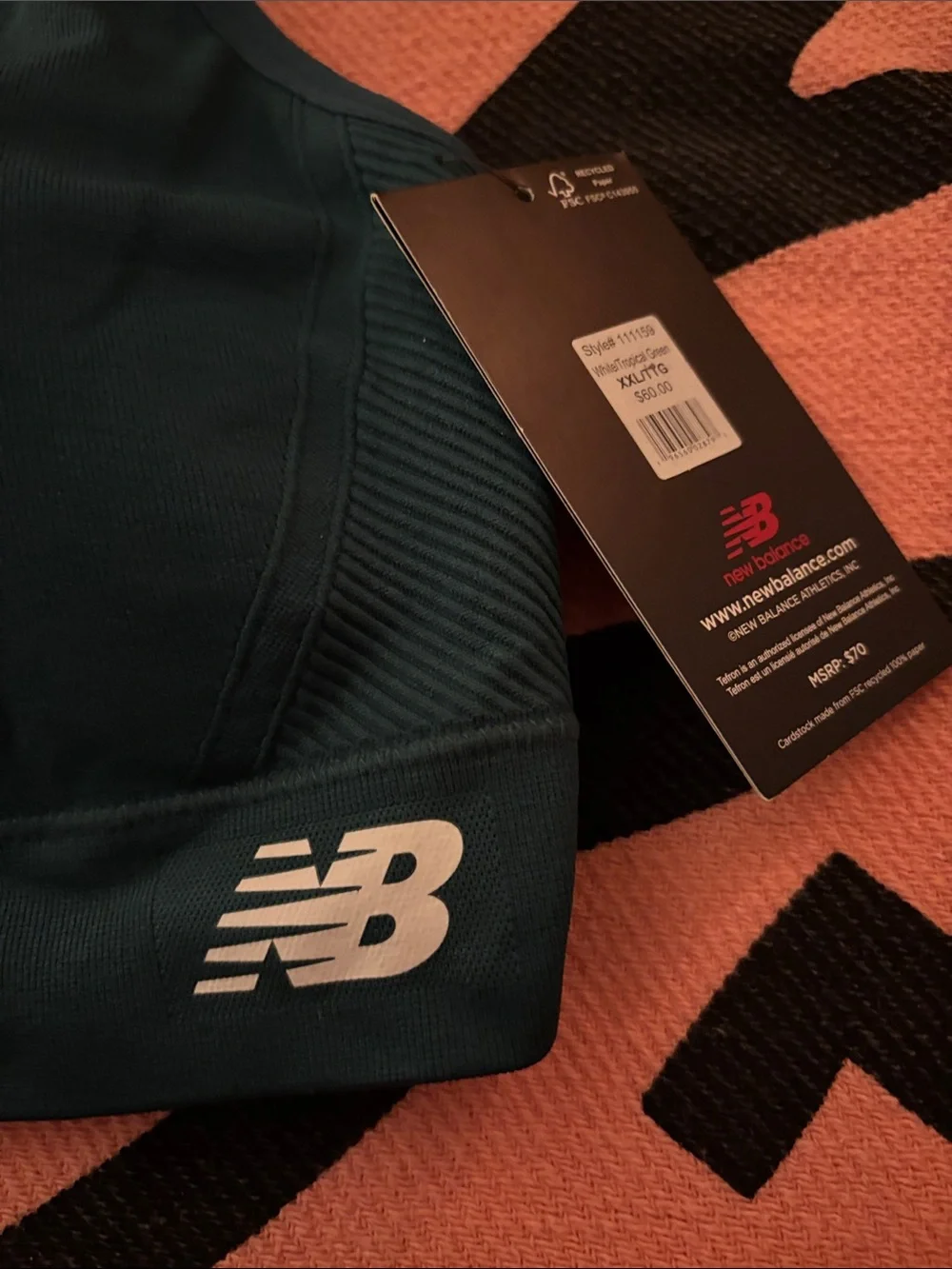 New Balance Dark Green Seamless Performance Sports Bra